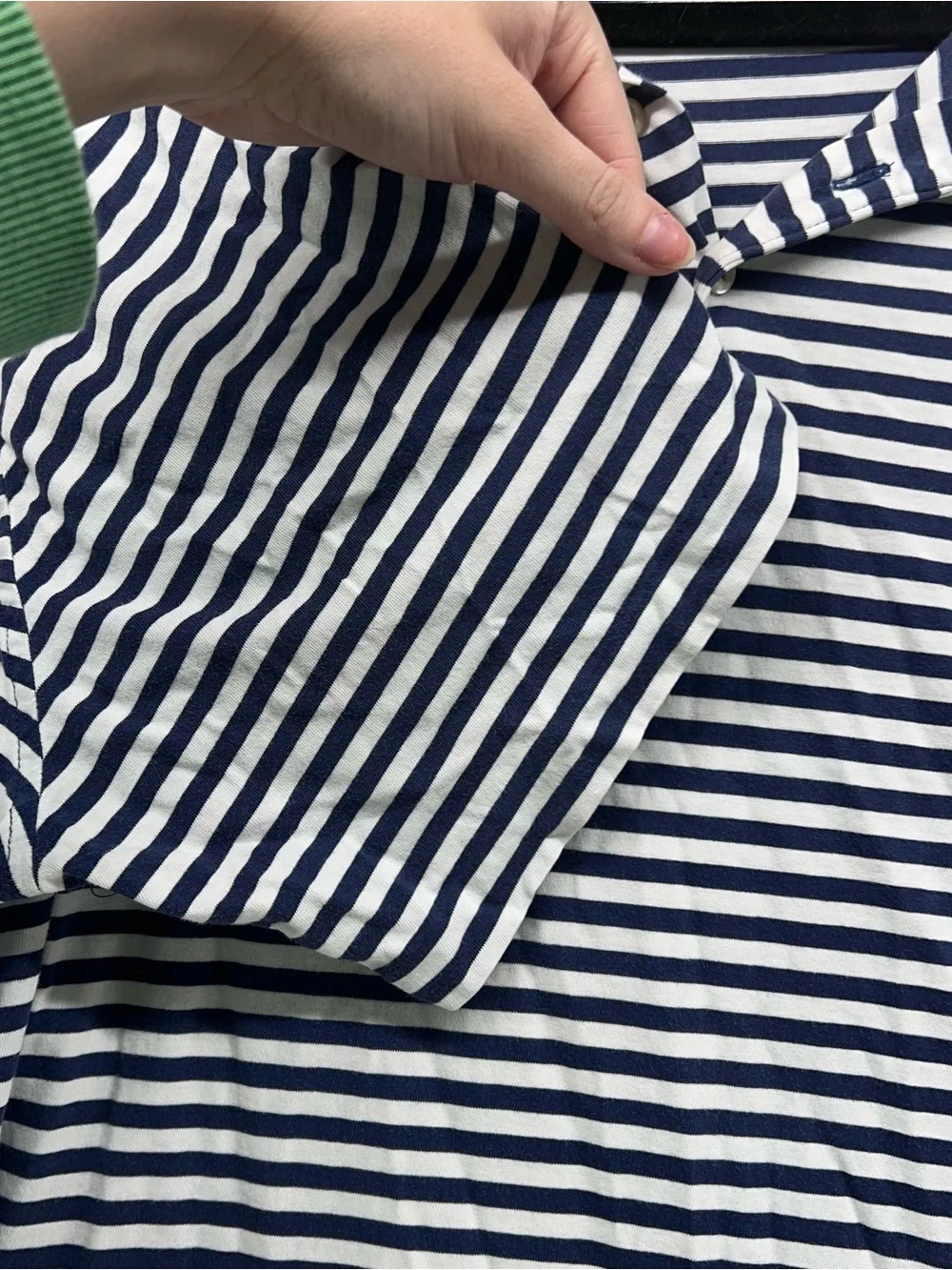 Ralph Lauren Blue and White Horizontal Stripe Polo